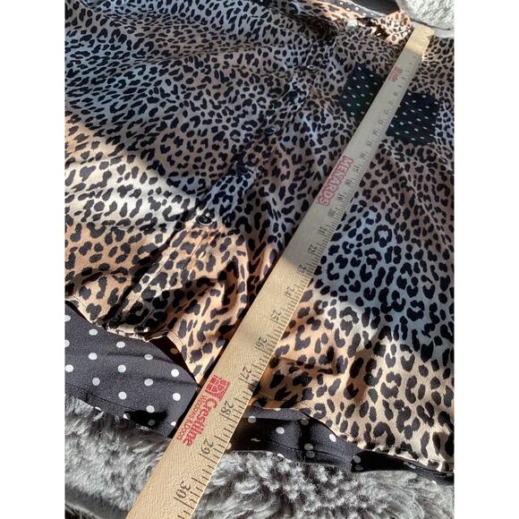 Chico’s Women's Animal Print Roll-Tab Sleeve Blouse Top Black Brown Size 4 (xl) - Picture 9 of 9